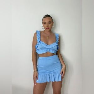 Violets are Blue Ruffle Skirt Set